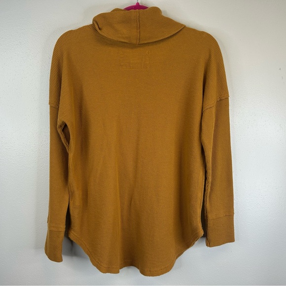 Anthropologie Maeve S Golden Cowl Neck Sweater Thermal Turtleneck Casual Boho - Picture 10 of 12
